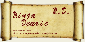 Minja Deurić vizit kartica